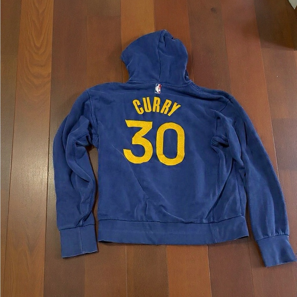 Nike Blue Hooded Jacket with Yellow Details